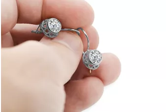 Vintage Unikátne náušnice Cubic Zirconia 925 Sterling Silver VEC117s